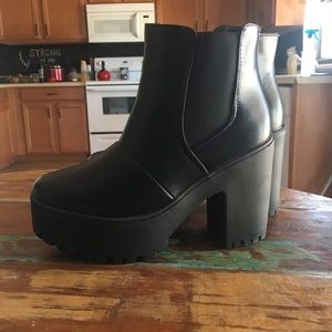 Black platform boots